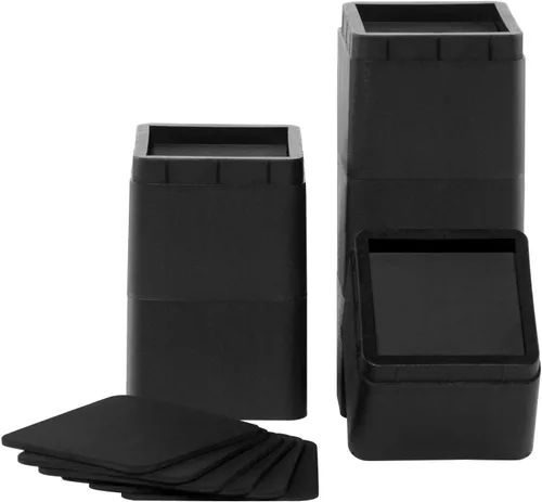 Miniatura 16 de BTSD-home Elevadores de cama de 2 o 4 pulgadas, resistentes, apilables, elevadores de muebles para sofá, mesa, silla, cama, bloques de elevadores