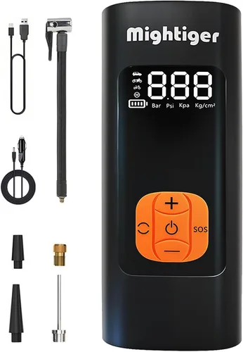 Inflador de Neumáticos Compresor de Aire Portátil Bomba de Aire Inalámbrica Mini Automática con Medidor de Presión Digital 150PSI 3X Inflado Rápido