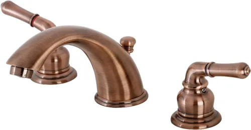 Kingston Brass KB966 Grifo de baño de configuración ancha Magellan con desagüe automático al por menor, cobre envejecido