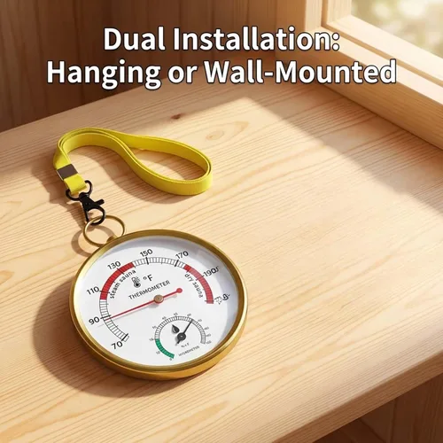 Miniatura 4 de Sauna Thermometer Fahrenheit and Hygrometer 2-in-1,Sauna Temperature Gauge with Lanyard,Hanging Indoor Humidity Temperature Monitor,Infrared Steam