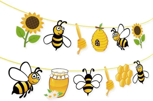 Banner de abeja para jardín, suministros de fiesta, baby shower, decoración de hadas de abejorros para niñas, niños, adultos, hogar, aula, escuela,