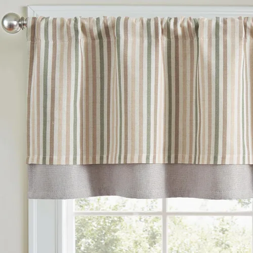 Miniatura 24 de jinchan Cenefa de Lino a Rayas para Ventanas de 16 Pulgadas Cortinas Opacas para Ventana Pequeña Estilo Granja Cenefa de Doble Capa para Sala
