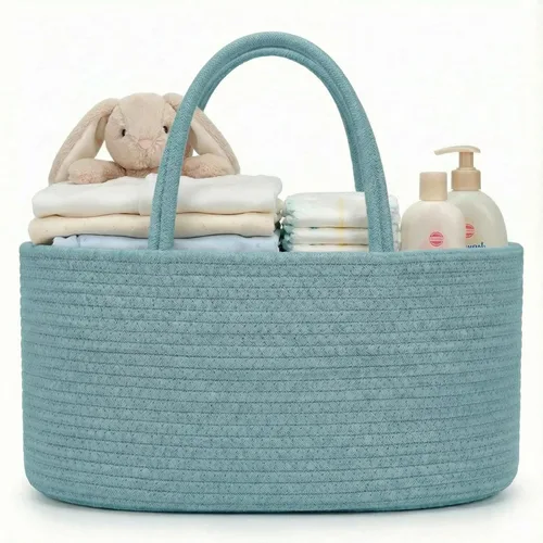 Miniatura 13 de Organizador de pañales de bebé pequeño de lujo – Cubo de almacenamiento para niños y niñas – Bolsa grande y organizador de vehículo con inserciones