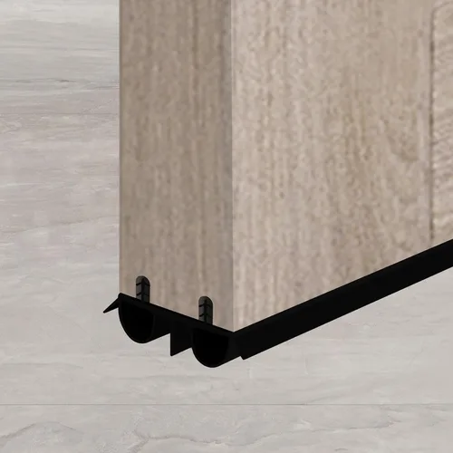 Miniatura 2 de Burlete de sellado de doble bombilla deslizante con ranura de 36 pulgadas para la parte inferior de la puerta – Sello duradero para eficiencia Negro