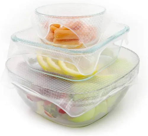 Miniatura 2 de Grand Fusion Envoltura de alimentos de silicona apta para microondas, envolturas flexibles y reutilizables para alimentos, sin BPA y de larga