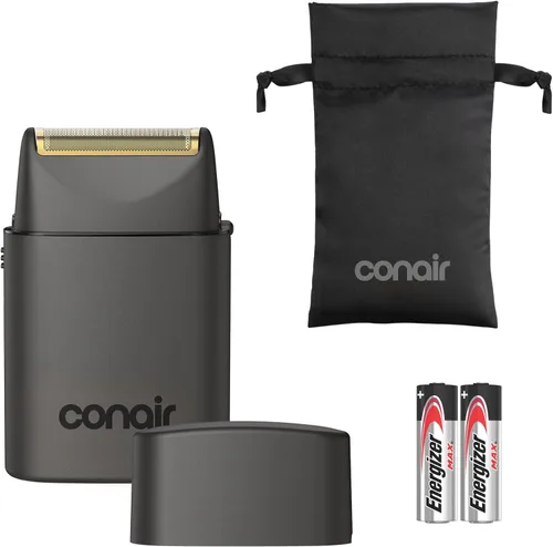 Afeitadora Conair Foil | Hypoallergenic Titanium-Coated Foil for Coarse Facial Hair and Stubble, 8500 Blade Strokes Per Minute, Black, SHV35