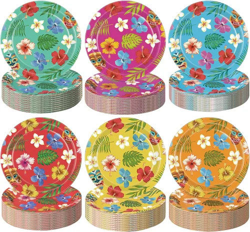 Miniatura 14 de Gerrii 60 platos de papel para fiesta de cumpleaños de ajolote azul de 7 pulgadas, decoraciones de ajolote azul, platos desechables para cenas