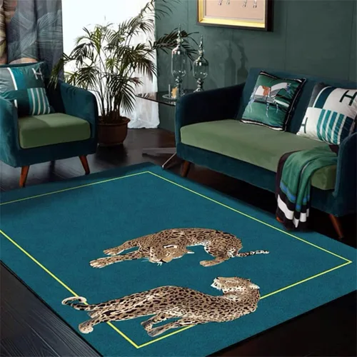 Miniatura 23 de Alfombra de área con estampado de leopardo, 3 x 5 pies, alfombra con estampado de guepardo africano majestuoso y vida silvestre, alfombra de pelo 15