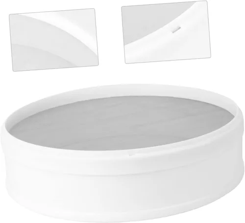 Miniatura 8 de 1 colador redondo de acero inoxidable de malla fina para hornear uso en cocina y cocinar tamiz de harina color blanco herramienta de cocina