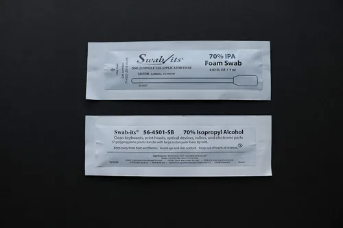 Miniatura 2 de Swab-its® Hisopos 70% IPA 5" Bolsa de cabeza rectangular grande de 25 hisopos: Hecho en los Estados Unidos