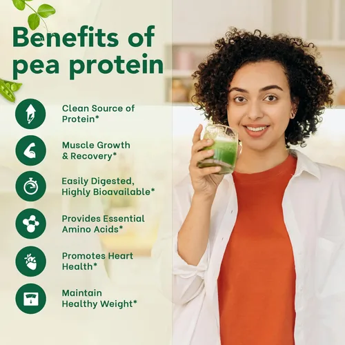 Miniatura 3 de Zammex Proteína orgánica de guisante en polvo, 0.92 oz de proteína, BCAA, a base de plantas, 100% proteína de guisante vegana, sin gluten, apto