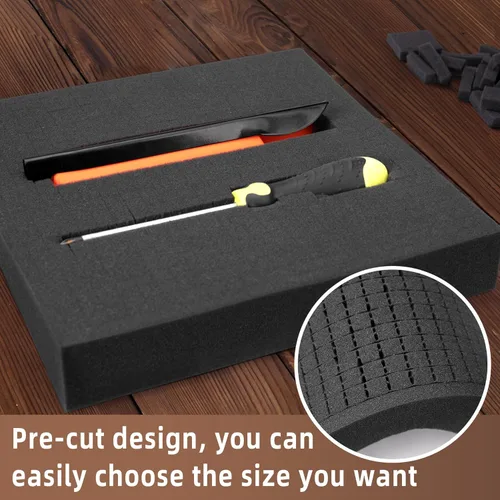 Miniatura 5 de DECOHS 4 Piezas de Espuma Pick and Pluck - Inserto de Espuma Separable de 16 x 12 x 2 Pulgadas - Láminas de Espuma Pre-Cubicadas Pluck con Base