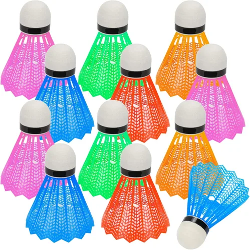 Miniatura 8 de Hysagtek 12 piezas de bádminton volante de bádminton Birdie, deportes interiores y exteriores, entrenamiento de pelota de ejercicio, gimnasio, juego