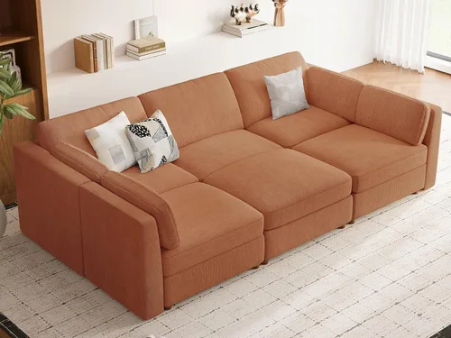 Miniatura 9 de Sofá biplaza extragrande de 83.5 pulgadas, sofás para sala de estar, sofá nube de felpilla de asiento profundo, sofá modular seccional, funda