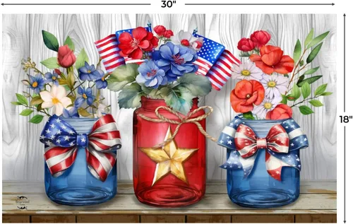 Miniatura 2 de Briarwood Lane Felpudo de flores americanas
