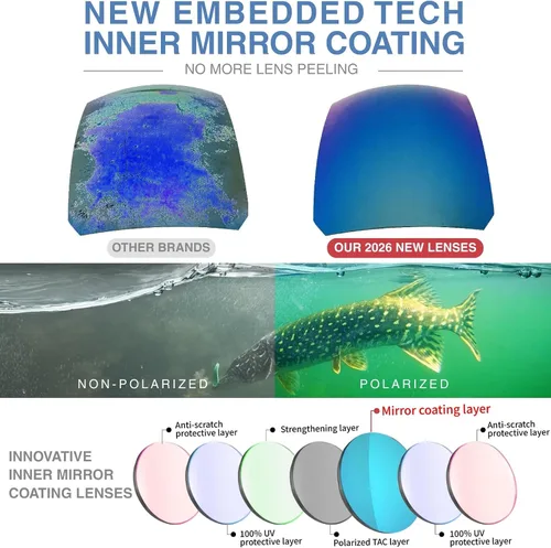Miniatura 2 de Living out your qool time Lentes de sol polarizados flotantes de pesca resistentes al agua salada, que el revestimiento no se despega Madera