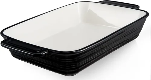 LIFVER Cacerola para horno, fuente de cerámica para hornear de 9 x 13 pulgadas, bandeja grande para lasaña de 115 onzas, bandeja para hornear