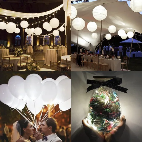 Miniatura 5 de Faroles de papel que funcionan con pilas, luces LED colgantes con alambre, iluminación floral brillante para exteriores, interiores, bodas