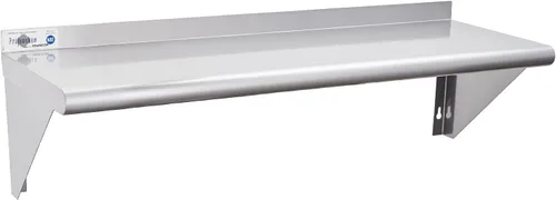 Miniatura 16 de Profeeshaw NSF - Estantería de acero inoxidable de 12 x 72 pulgadas, estantes comerciales de 345 libras, estantería de metal montada en la pared