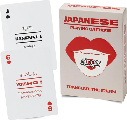 Lingo - Tarjetas de juego japonesas | Tarjetas de aprendizaje de idiomas y cultura japonesa para adultos | 52 frases con pronunciación | Regalo