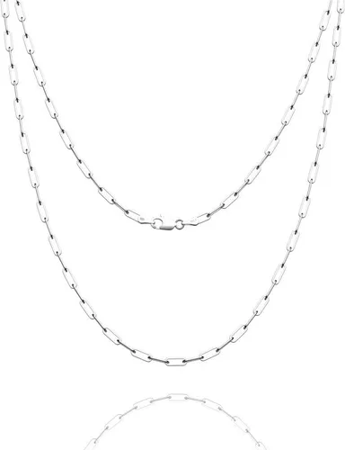925 Sterling Silver Clasp Paperclip Chain 2345mm Necklace for Women Men Silver Link Chain Necklace for Women 16182022242630 Inches