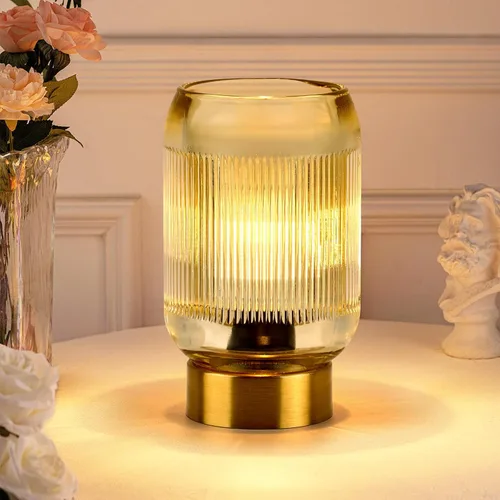 Miniatura 12 de Pequeña Lámpara de Mesa Operada con Pilas con Temporizador, Pequeña Lámpara de Mesa de Vidrio Inalámbrica para Decoración del Hogar, Cocina, Baño