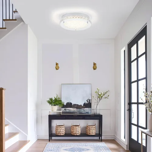 Miniatura 7 de Lámpara de techo de montaje empotrado, luces de techo cromadas de cristal para cocina, lámpara LED de dormitorio de 8.3 pulgadas para baño, pasillo
