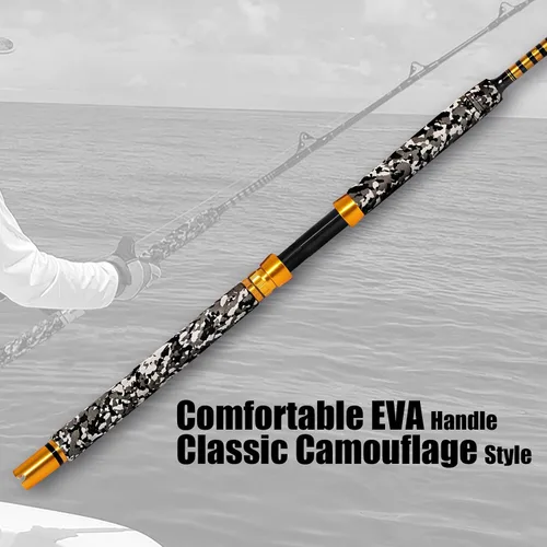 Miniatura 3 de Fiblink Caña de pesca de barco convencional de 1 pieza para agua salada en alta mar de 6 pies
