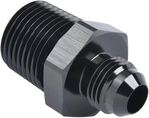 Miniatura 12 de 3AN macho Flare a 1/4 NPT tubo macho 90 grados codo adaptador unión aluminio negro