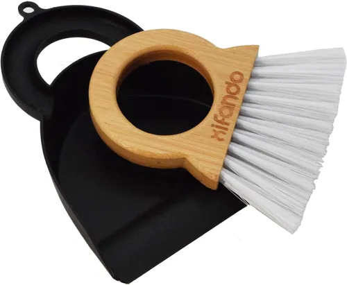 Miniatura 9 de Mini escoba y recogedor para tareas domésticas: mango de bambú, escoba pequeña y recogedor, combinación de mini barrido de escritorio, cepillo