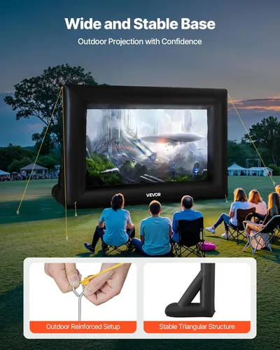 Miniatura 5 de VEVOR Pantalla de proyector inflable de 14 pies, pantalla de cine inflable para exteriores con soplador de aire de 120 W, pantalla de proyección