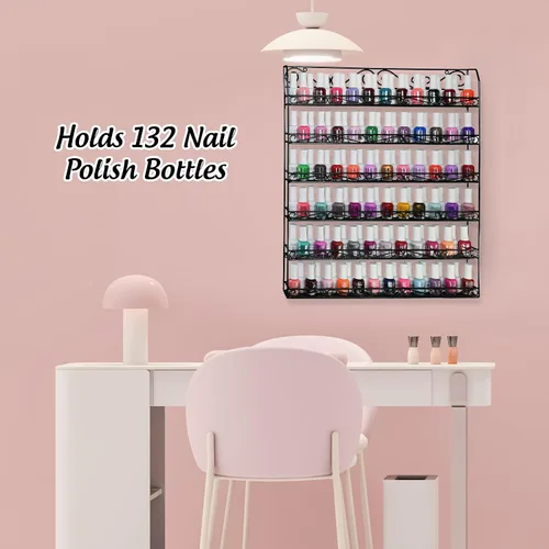 Miniatura 3 de AMT - Estantes metálicos para esmalte de uñas para pared, exhibición de esmalte de uñas transparente, organizador de aceites esenciales Young
