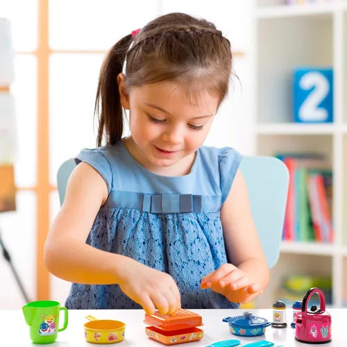 Miniatura 4 de Lollipop Baby Shark Cooking Adventure Set - Juego de cocina con ollas, sartenes, utensilios, taza medidora, tetera de té, sal y pimentero, gran