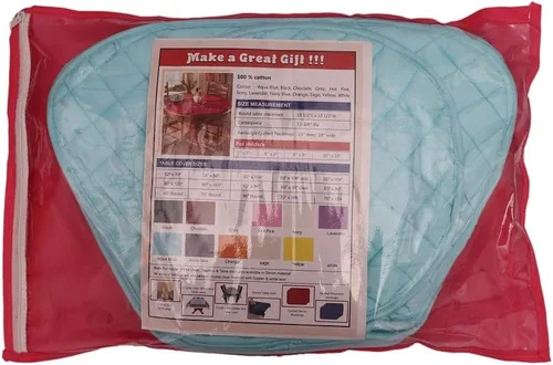 Miniatura 4 de Home covers Juego de 7 manteles individuales acolchados para mesa redonda de comedor y tapete central de calidad prémium (azul aguamarina)