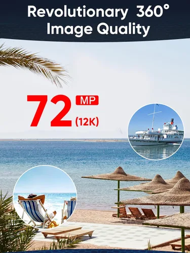 Miniatura 3 de PANOX Cámara V2 360 Vlog - 5.7K 360 Video, 72MP 360 Foto, Compartir rápida con un solo clic, transmisión en vivo 4K, pantalla táctil de 3.0