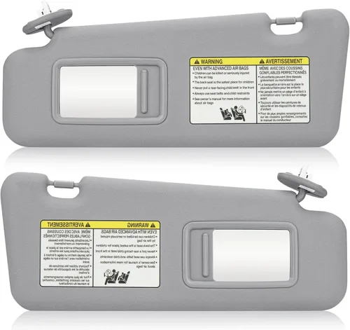 Miniatura 9 de TadaMark Visera solar derecha del lado del pasajero para Toyota Highlander 2008 2009 2010 2011 2012 2013 gris con luz de repuesto # 74320-0E050-B0
