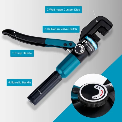 Miniatura 3 de Steel DN Mate Herramienta de prensado hidráulico mejorado/crimpadora hidráulica con 9 troqueles para sistema de barandilla de cable de acero