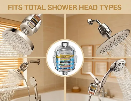 Miniatura 3 de El filtro de ducha de 25 etapas evita la acumulación de escamas, revitaliza la piel y las uñas con agua purificadora, suaviza el agua dura, 99%