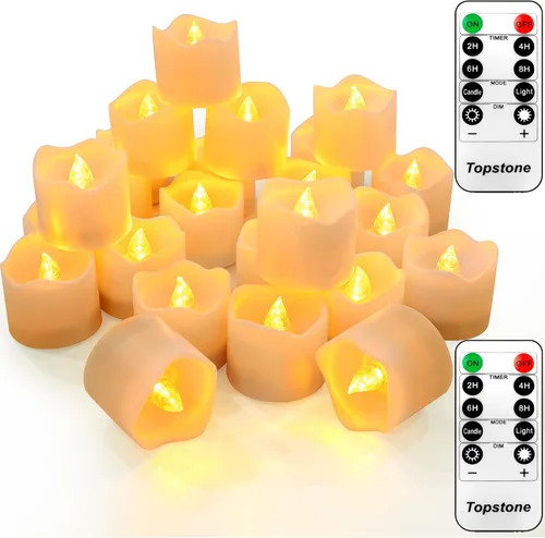 Miniatura 19 de Topstone Vela de Té LED Naranja de Halloween con Temporizador de 4/6/8 H, Control Remoto Vela Sin Llama, Velas Falsas a Batería, Vela Votiva