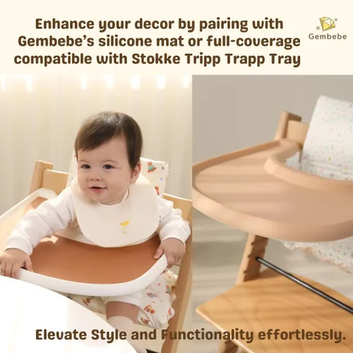 Miniatura 6 de Juego de Cojín Impermeable y Compatible con Stokke Tripp Trapp - Fácil de Limpiar para Recién Nacido - 100% Algodón (Oso de Peluche / 49.5 Piezas)