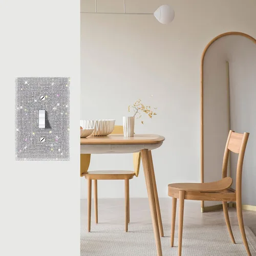 Miniatura 2 de Cubierta de interruptor de luz con brillos genéricos y enchufes, cubierta de placa de pared con diamantes de imitación brillantes, cubiertas de 4