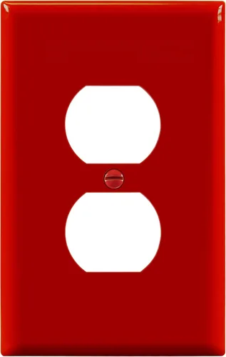 Miniatura 41 de ENERLITES Placa de pared de salida de receptáculo dúplex de tamaño mediano, placas de cubiertas de toma de corriente, tamaño medio de 1 banda, 4.88