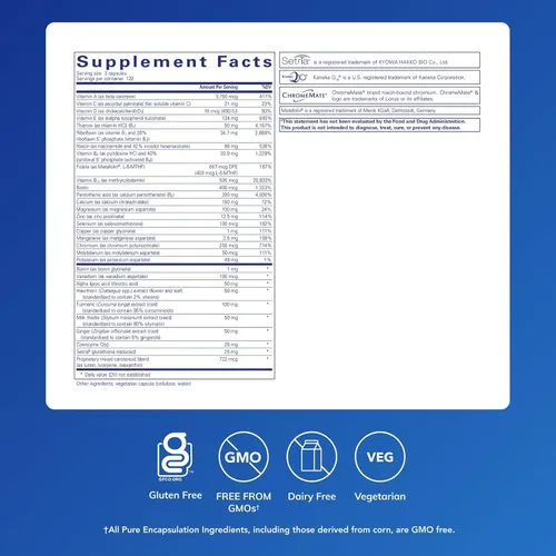 Miniatura 2 de Pure Encapsulations - UltraNutrient - Complejo multivitamínico/mineral hipoalergénico con antioxidantes avanzados