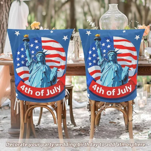 Miniatura 6 de 4 de julio Día de la Independencia Blue Liberty - Funda decorativa para silla de oficina para festivales (Pascua, graduación, etc.), fundas