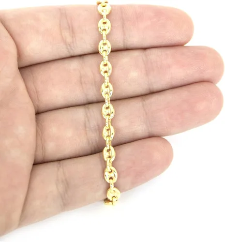 Miniatura 5 de Pulsera para hombre de oro amarillo de 14 quilates 0185in 10 pulgadas