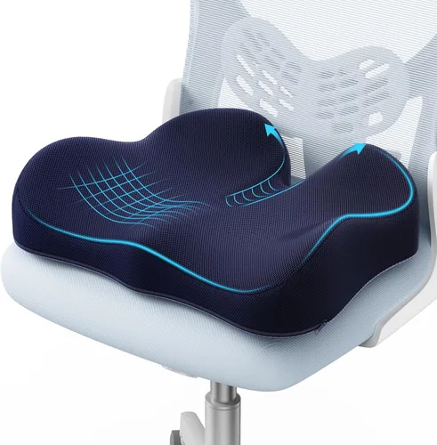 Miniatura 9 de Cojín de Asiento de Espuma Viscoelástica Extra Grande para Silla de Oficina, Alivio de Presión, Ciática y Dolor de Coxis, Almohadilla de Coxis Firme