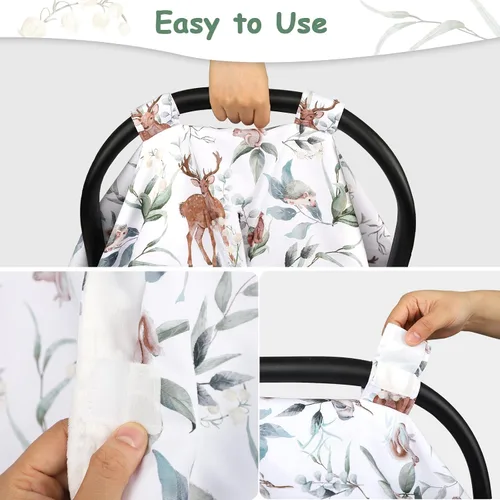 Miniatura 4 de TANOFAR Funda para Asiento de Coche para Bebé, Toldo para Asiento de Coche con Apertura Peekaboo para Bebés, Toldo Suave y Transpirable