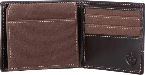 Miniatura 21 de Timberland Cartera de lona de cuero Baseline para hombre con bolsillo abatible adjunto