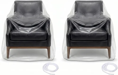 Paquete de 2 fundas transparentes para sillón reclinable, protectores de fundas de plástico impermeables para sillas, funda de