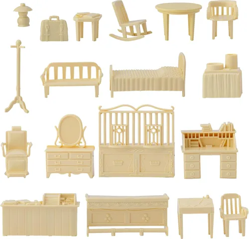 Miniatura 4 de BMC Classic Marx - Muebles antiguos – 36 piezas de casa de muñecas de plástico accesorios